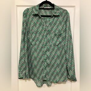 Ricki's Green and Black Geometric Blouse